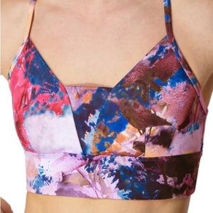 Sweaty Betty Multicolor Abstract Print Bra